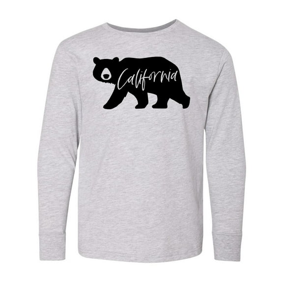 Inktastic California Black Bear Silhouette Long Sleeve Youth T-Shirt