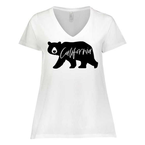 Inktastic California Black Bear Silhouette Women's Plus Size V-Neck T-Shirt