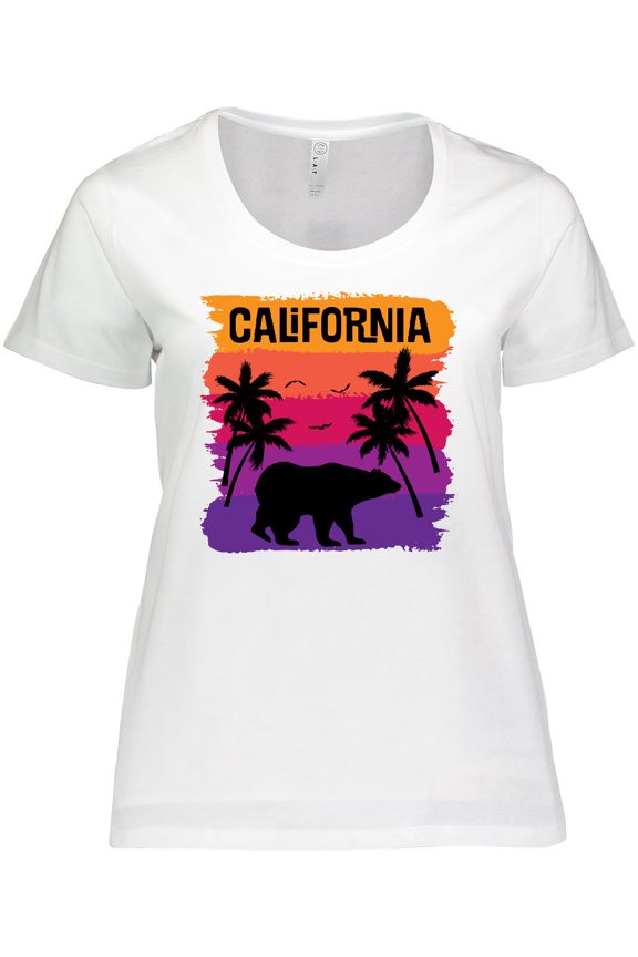 California Sunset Vacation Beach Women's Plus Size T-Shirt