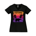 thumbnail image 1 of Inktastic California Sunset Vacation Beach Women's Plus Size V-Neck T-Shirt, 1 of 5