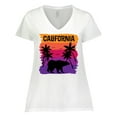 thumbnail image 1 of Inktastic California Sunset Vacation Beach Women's Plus Size V-Neck T-Shirt, 1 of 5
