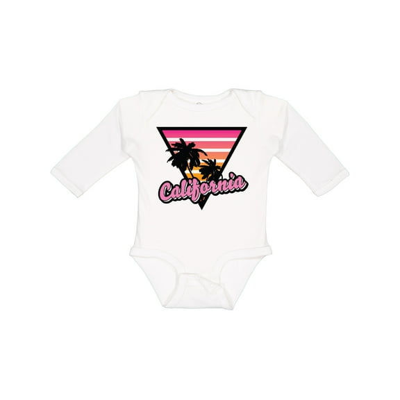 Inktastic California with Triangle and Palm Trees Boys or Girls Long Sleeve Baby Bodysuit