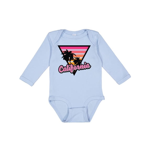 Inktastic California with Triangle and Palm Trees Boys or Girls Long Sleeve Baby Bodysuit