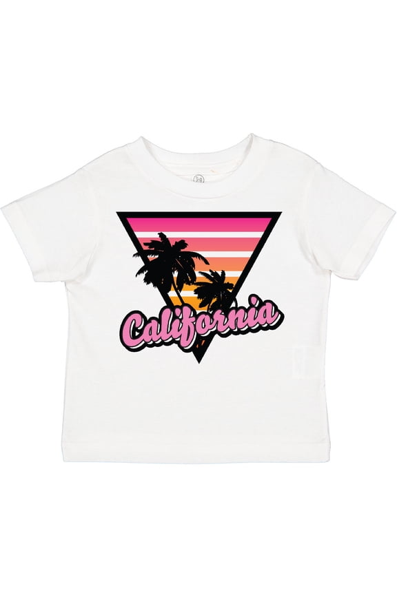 California with Triangle and Palm Trees Boys or Girls Toddler T-Shirt
