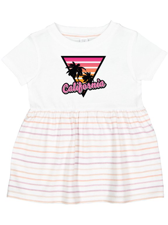 California with Triangle and Palm Trees Girls Baby Dress