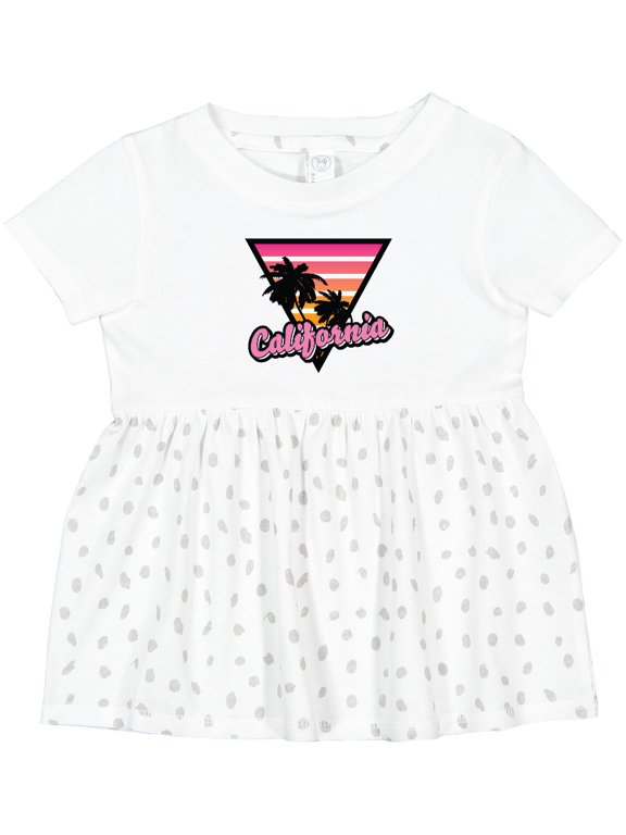California with Triangle and Palm Trees Girls Baby Dress