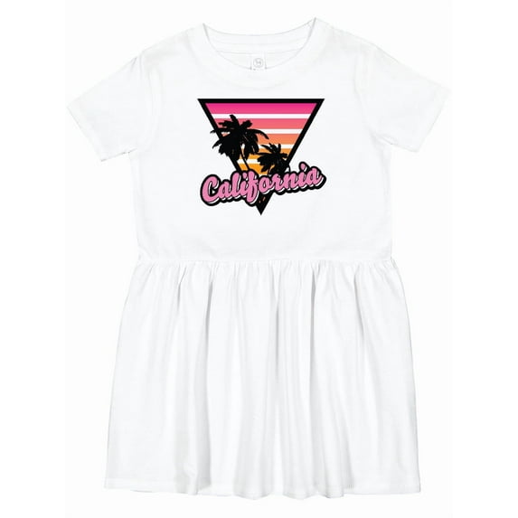 Inktastic California with Triangle and Palm Trees Girls Toddler Dress