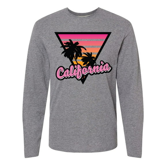 Inktastic California with Triangle and Palm Trees Long Sleeve T-Shirt