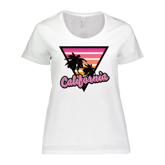Inktastic California with Triangle and Palm Trees Women's Plus Size T-Shirt