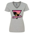thumbnail image 1 of Inktastic California with Triangle and Palm Trees Women's V-Neck T-Shirt, 1 of 5