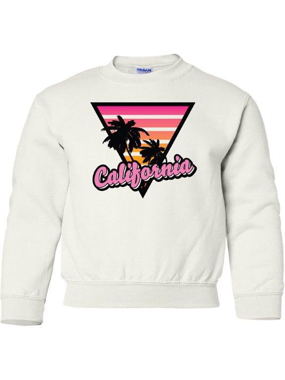 California with Triangle and Palm Trees Youth Sweatshirt