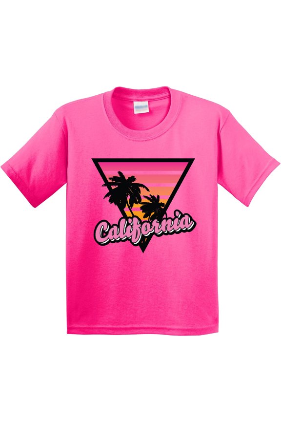 California with Triangle and Palm Trees Youth T-Shirt
