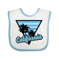thumbnail image 1 of Inktastic California with Triangle and Palm Trees in Blue Boys or Girls Baby Bib, 1 of 4