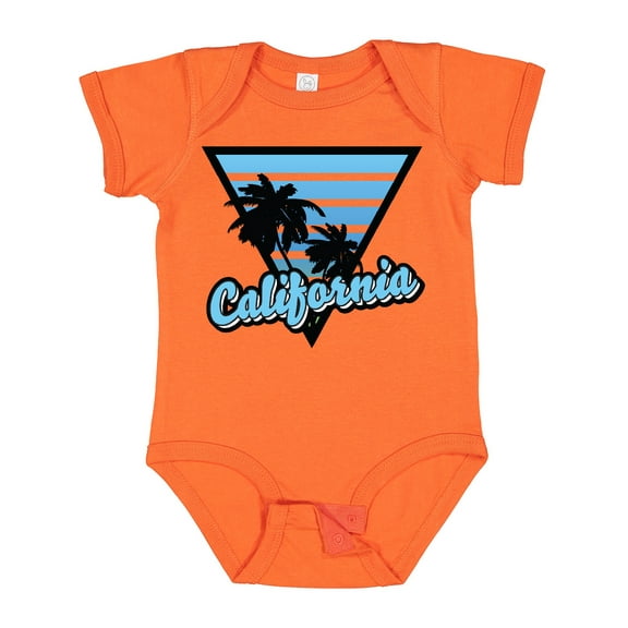 Inktastic California with Triangle and Palm Trees in Blue Boys or Girls Baby Bodysuit