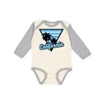 thumbnail image 1 of Inktastic California with Triangle and Palm Trees in Blue Boys or Girls Long Sleeve Baby Bodysuit, 1 of 5