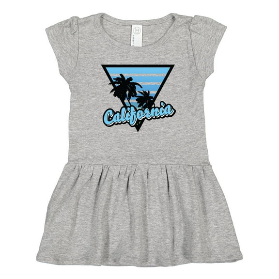 Inktastic California with Triangle and Palm Trees in Blue Girls Toddler Dress