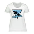 thumbnail image 1 of Inktastic California with Triangle and Palm Trees in Blue Women's Plus Size T-Shirt, 1 of 5