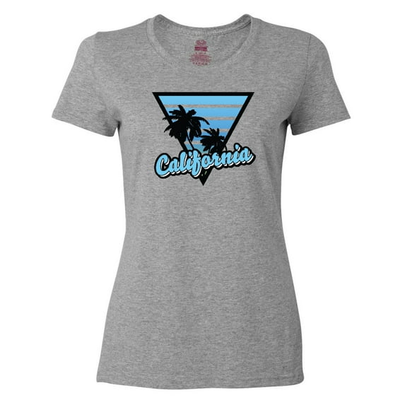 Inktastic California with Triangle and Palm Trees in Blue Women's T-Shirt