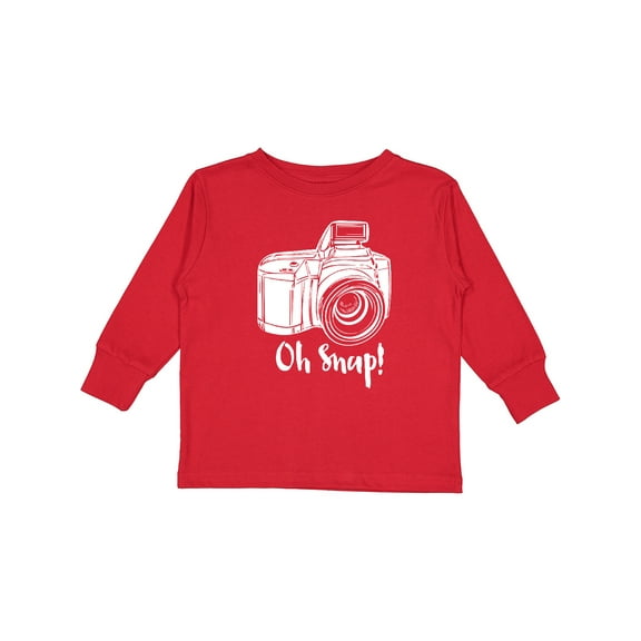 Inktastic Camera Oh Snap Boys or Girls Long Sleeve Toddler T-Shirt