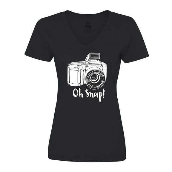 Inktastic Camera Oh Snap Women's V-Neck T-Shirt