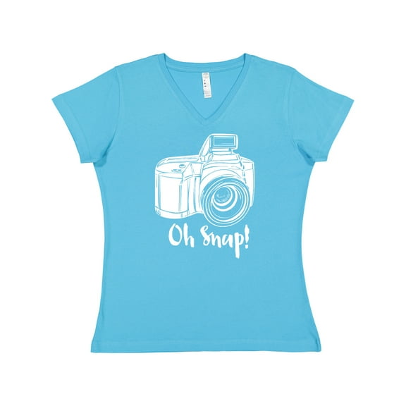 Inktastic Camera Oh Snap Women's V-Neck T-Shirt
