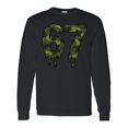 thumbnail image 1 of Inktastic Camouflage Number 67 Drip Pattern Long Sleeve T-Shirt, 1 of 5