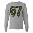 thumbnail image 1 of Inktastic Camouflage Number 67 Drip Pattern Long Sleeve T-Shirt, 1 of 5