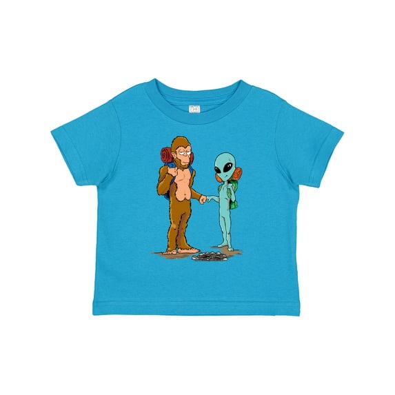 Inktastic Camping Bros Bigfoot and Alien Boys or Girls Toddler T-Shirt