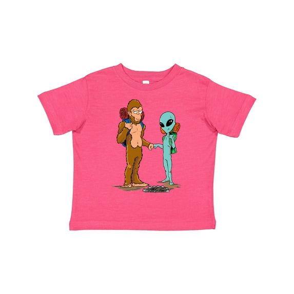 Inktastic Camping Bros Bigfoot and Alien Boys or Girls Toddler T-Shirt