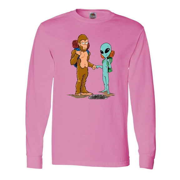 Inktastic Camping Bros Bigfoot and Alien Long Sleeve T-Shirt
