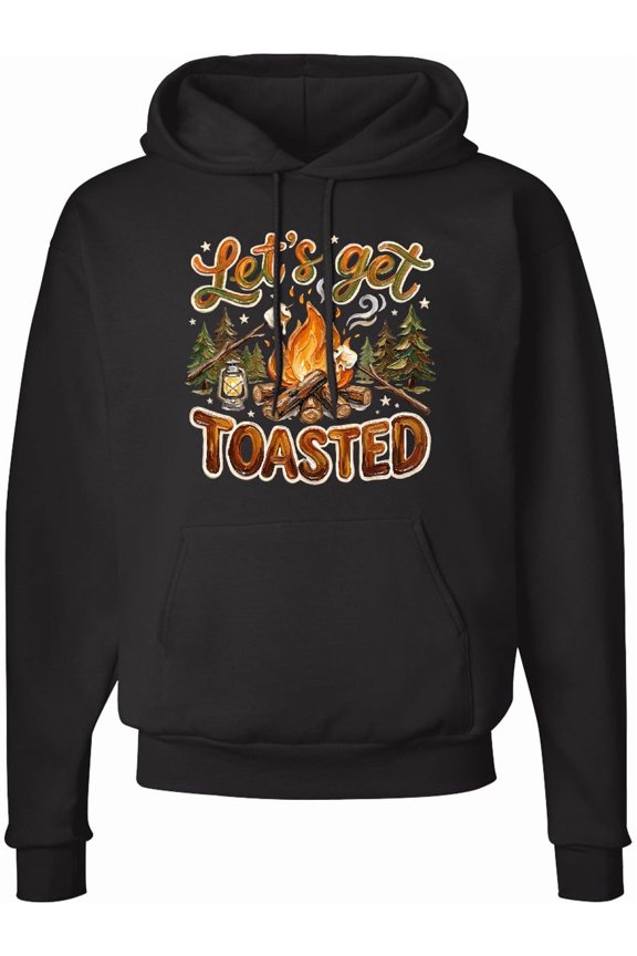 Camping Campfire Let's Get Toasted Adult Hoodie Sweatshirt