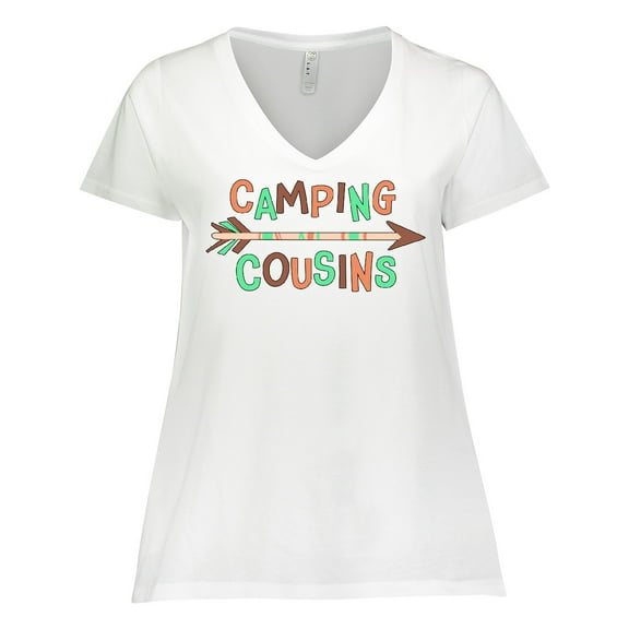 Inktastic Camping Cousins- arrow Women's Plus Size V-Neck T-Shirt