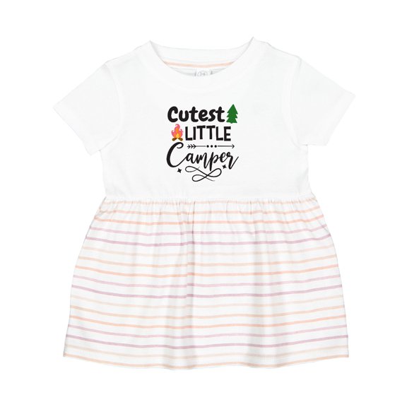 Inktastic Camping Cutest Little Camper Girls Baby Dress
