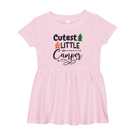 Inktastic Camping Cutest Little Camper Girls Baby Dress