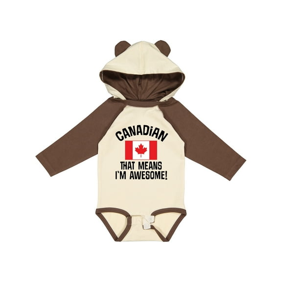 Inktastic Canada Flag Awesome Canadian Boys or Girls Long Sleeve Baby Bodysuit