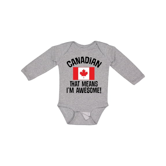 Inktastic Canada Flag Awesome Canadian Boys or Girls Long Sleeve Baby Bodysuit