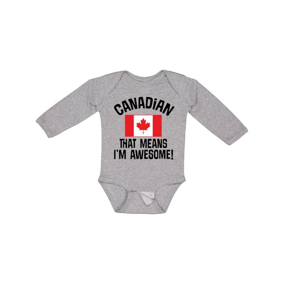 Inktastic Canada Flag Awesome Canadian Boys or Girls Long Sleeve Baby Bodysuit