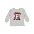 thumbnail image 1 of Inktastic Canada Flag Awesome Canadian Boys or Girls Long Sleeve Toddler T-Shirt, 1 of 5
