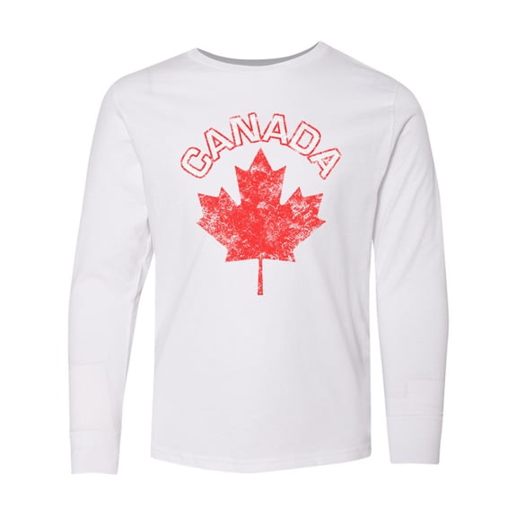 Inktastic Canada Maple Leaf Long Sleeve Youth T-Shirt
