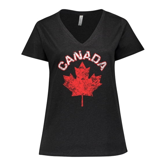 Inktastic Canada Maple Leaf Women's Plus Size V-Neck T-Shirt