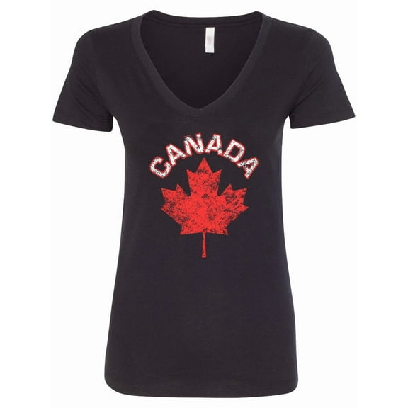 Inktastic Canada Maple Leaf Women's V-Neck T-Shirt