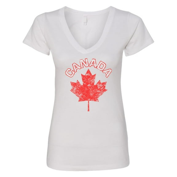 Inktastic Canada Maple Leaf Women's V-Neck T-Shirt