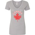 thumbnail image 1 of Inktastic Canada Maple Leaf Women's V-Neck T-Shirt, 1 of 5