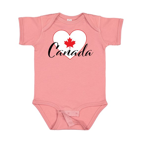 Inktastic Canada-heart and Maple Leaf Boys or Girls Baby Bodysuit