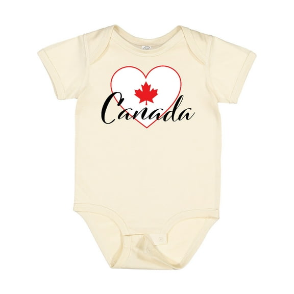 Inktastic Canada-heart and Maple Leaf Boys or Girls Baby Bodysuit