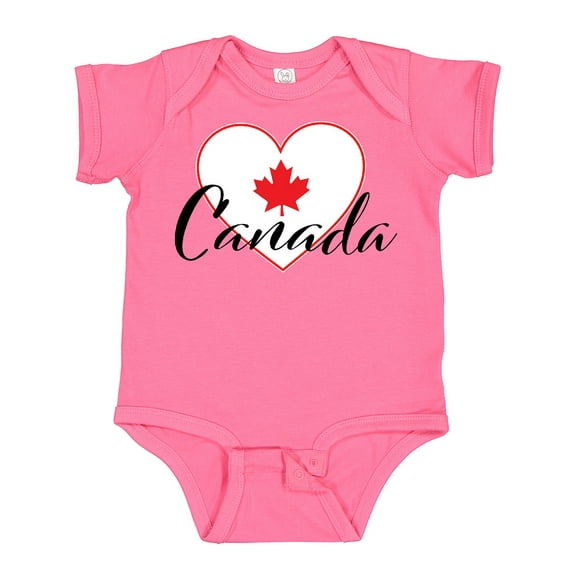 Inktastic Canada-heart and Maple Leaf Boys or Girls Baby Bodysuit