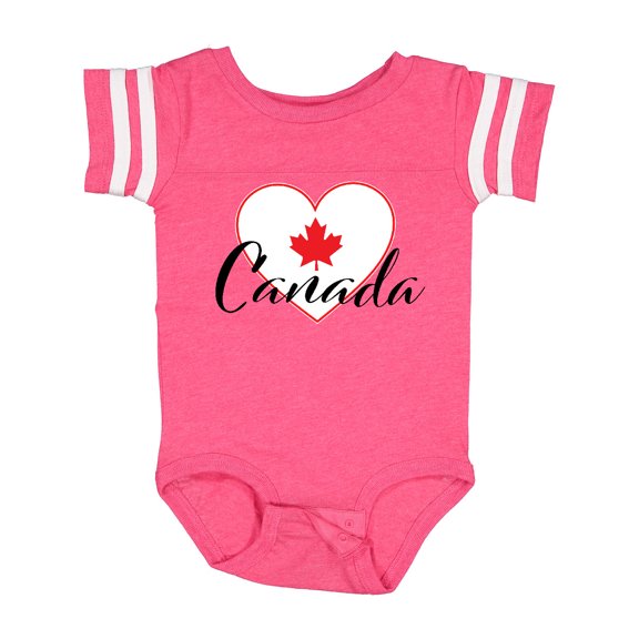 Inktastic Canada-heart and Maple Leaf Boys or Girls Baby Bodysuit
