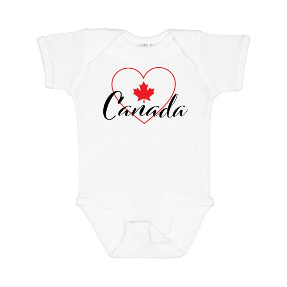 Inktastic Canada-heart and Maple Leaf Boys or Girls Baby Bodysuit