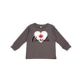 thumbnail image 1 of Inktastic Canada-heart and Maple Leaf Boys or Girls Long Sleeve Toddler T-Shirt, 1 of 5