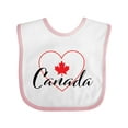 thumbnail image 1 of Inktastic Canada-heart and maple leaf Boys or Girls Baby Bib, 1 of 4